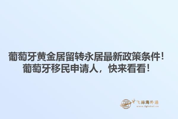 葡萄牙黄金居留转永居最新政策条件！葡萄牙移民申请人，快来看看！