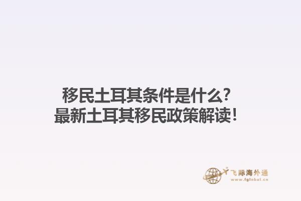 移民土耳其条件是什么？最新土耳其移民政策解读！