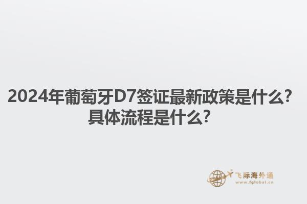 2024年葡萄牙D7签证最新政策是什么？具体流程是什么？