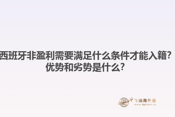 西班牙非盈利需要满足什么条件才能入籍？优势和劣势是什么？