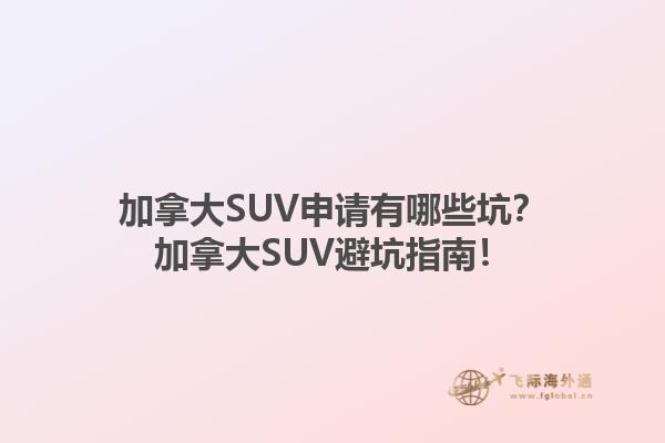 加拿大SUV申请有哪些坑？加拿大SUV避坑指南！