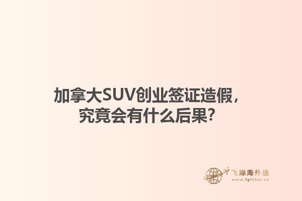 加拿大SUV创业签证造假，究竟会有什么后果？