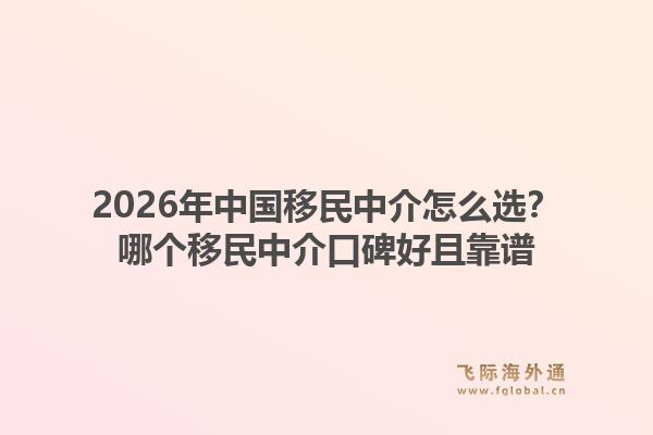 2026年中国移民中介怎么选？哪个移民中介口碑好且靠谱